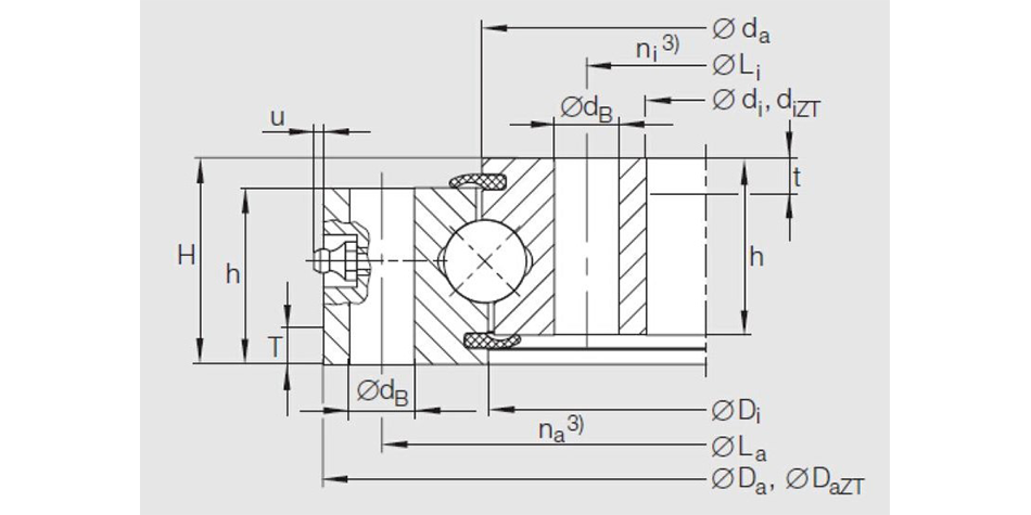 Four Point Contact Ball Slewing Bearing(VU Series)